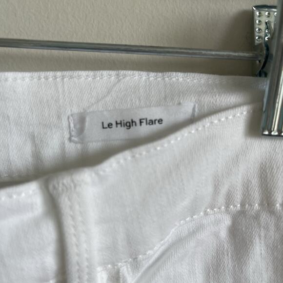 Frame Le High Flare Jeans Womens Size 33 White Denim Stretch Flared Leg Pants - Picture 3 of 16